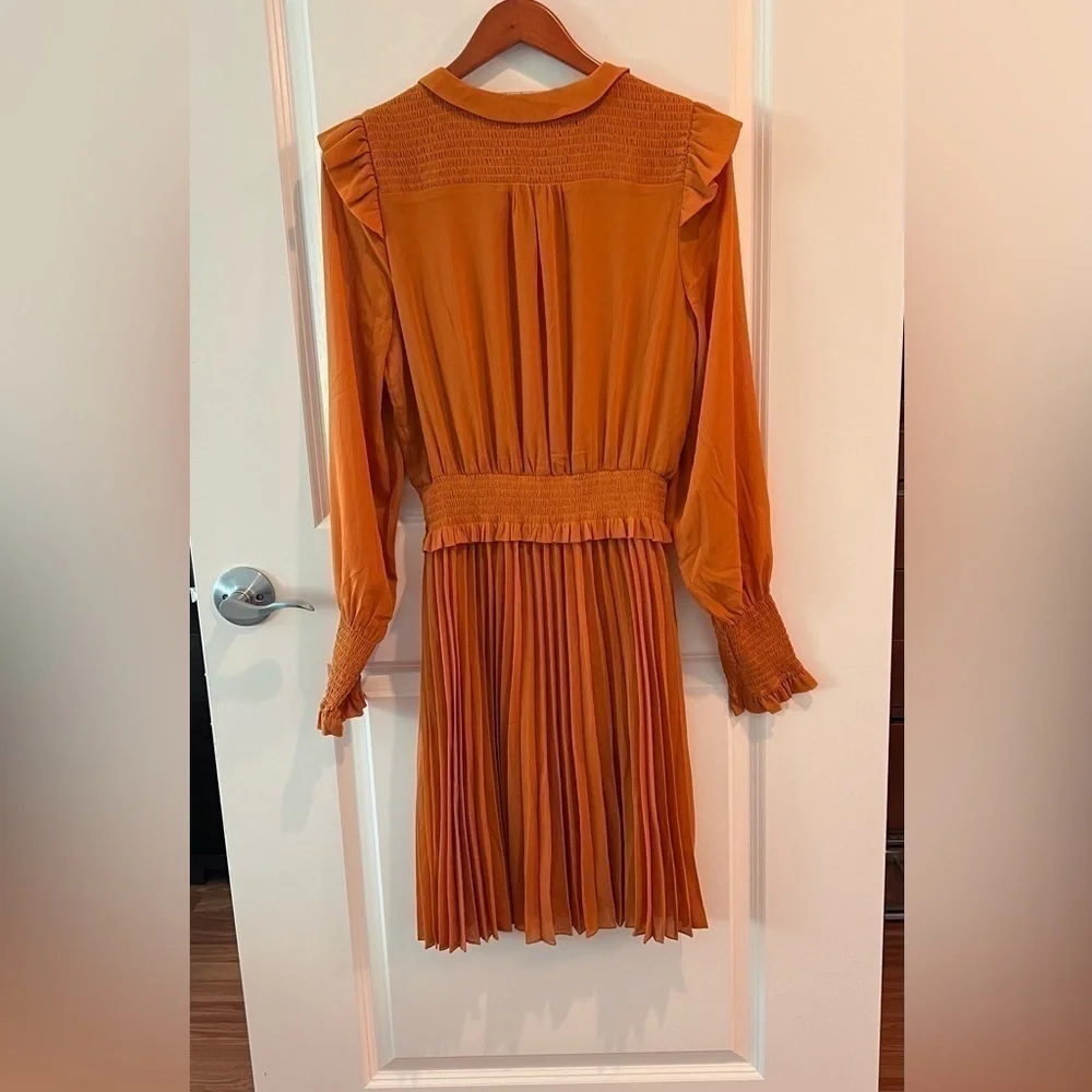 Scotch & Soda Smocked Mini Dress in Pumpkin Spice
